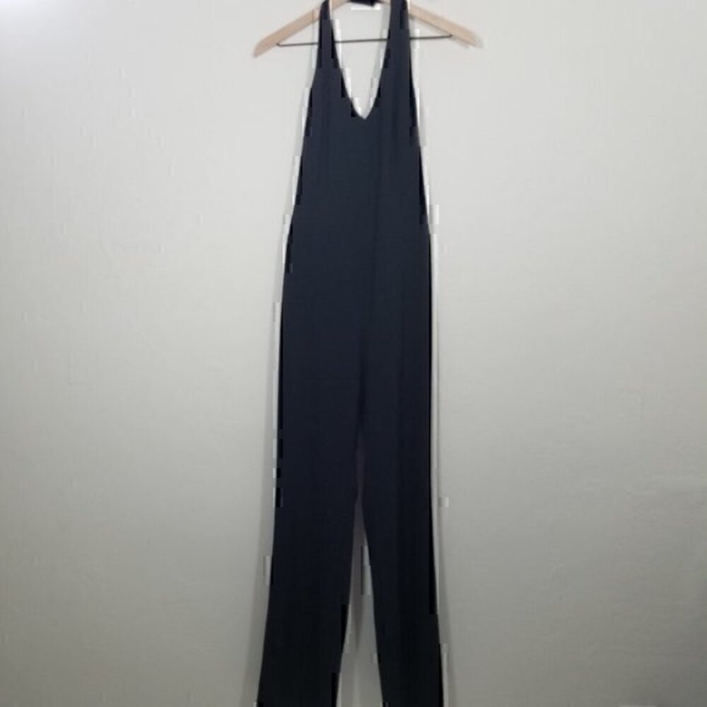 Theory Open Back V-Neck Jumpsuit Stretch Size 10